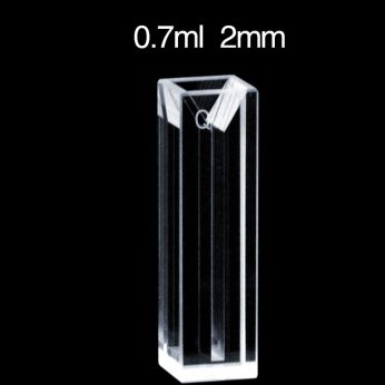 Quartz 10mm Micro Volume Cuvette, 0.7ml, Molded 83, Four-Way Light, PTFE Cap, 1pc/ea, C104CE18