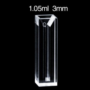 Quartz 10mm Micro Fluorescence Cuvette, 1.05 ml, Molded 83, Four-Way Light, PTFE Cap, 1pc/ea, C104CE19