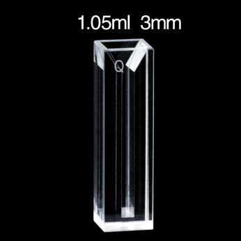 Quartz 10mm Micro Volume Cuvette, 1.05ml, Molded 83, Four-Way Light, PTFE Cap, 1pc/ea, C104CE19
