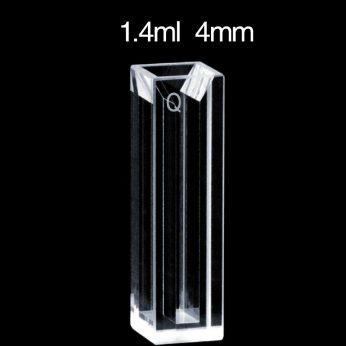 Quartz 10mm Micro Volume Cuvette, 1.4ml  , Molded 83, Four-Way Light, PTFE Cap, 1pc/ea, C104CE20