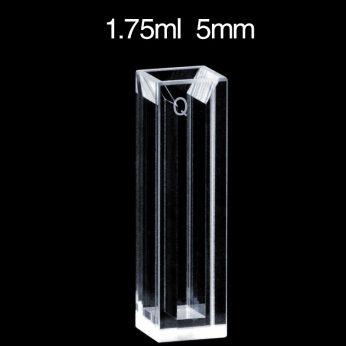 Quartz 10mm Micro Volume Cuvette, 1.75ml, Molded 83, Four-Way Light, PTFE Cap, 1pc/ea, C104CE21