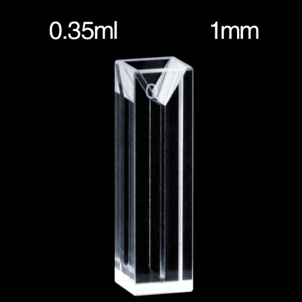 C104CE22 10mm Fluorescence Micro Cuvette 0.35ml Four Way Light PTFE Cap 1pc ea