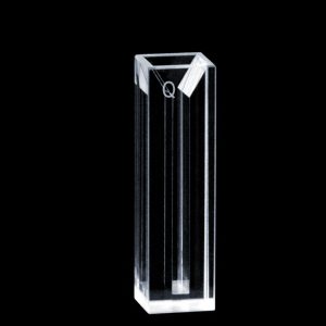 Quartz 10mm Fluorescence Micro Cuvette, 1.05ml, Molded 83, Four-Way Light, PTFE Cap, 1pc/ea, C104CE24