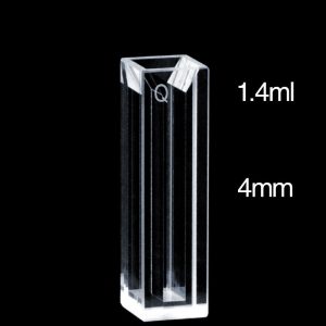Quartz 10mm Fluorescence Micro Cuvette, 1.4ml, Molded 83, Four-Way Light, PTFE Cap, 1pc/ea, C104CE25
