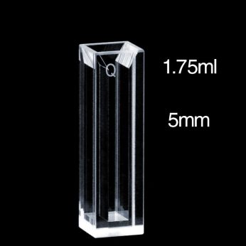 Quartz 10mm Fluorescence Micro Cuvette, 1.75ml, Molded 83, Four-Way Light, PTFE Cap, 1pc/ea, C104CE26