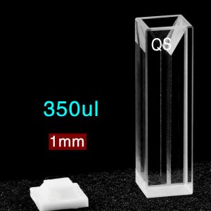 Quartz 10mm Fluorescence Micro Cuvette, 350ul, Molded 83, Four-Way Light, PTFE Cap, 1pc/ea, C104CE4