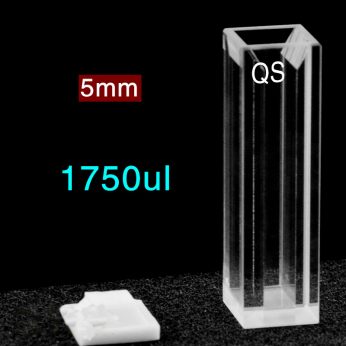 Quartz 10mm Fluorescence Ultra-Micro 
Cuvette, 1750ul, Molded 83, Four-Way Light, PTFE Cap, 1pc/ea, C104CE9
