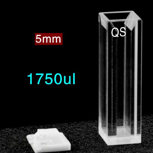 C104CE9 10mm Fluorescence Ultra Micro Cuvette 1750ul Four Way Light PTFE Cap 1pc ea