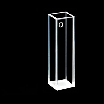 Quartz 10mm Standard Cuvette, 3.5ml, Molded 0.01, Four-Way Light, PTFE Cap, 1pc/ea, C104CF