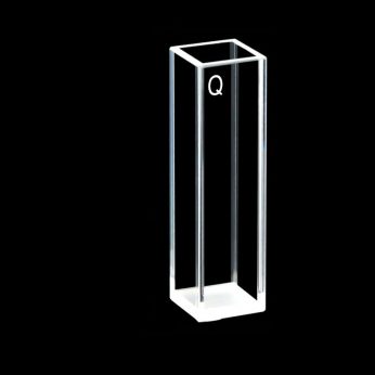 Quartz 10mm Standard Cuvette, 3.5ml, Molded 0.01, Four-Way Light, PTFE Cap, 1pc/ea, C104CF1