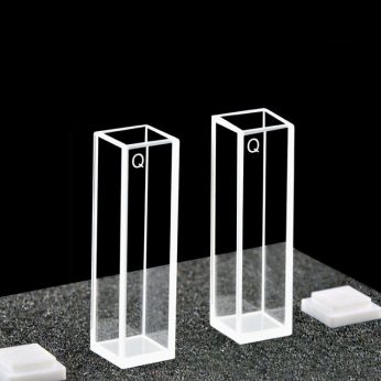 Quartz 10mm Standard Cuvette, 3.5ml, Sintered 80, Four-Way Light, PTFE Cap, Pack of Two, C104CQA