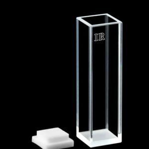 Quartz 10mm Infrared Cuvette, 3.5ml, Sintered 83, four-Way Light, PTFE Cap, 1pc/ea, C104CR