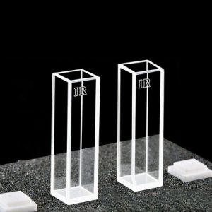 Quartz 10mm Infrared Cuvette, 3.5ml, Sintered 83, four-Way Light, PTFE Cap, Pack of Two, C104CR1