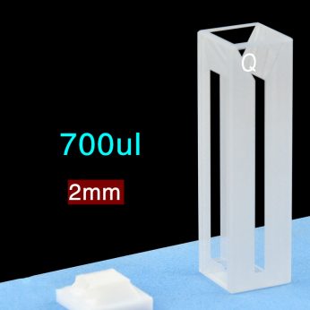 Quartz 10mm Fluorescence Micro Cuvette, 700ul, Sintered 83, Four-Way Light, PTFE Cap, 1pc/ea, C104CR10