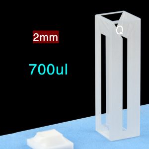 Quartz 10mm Fluorescence Micro Cuvette, 700ul, Sintered 83, Four-Way Light, PTFE Cap, 1pc/ea, C104CR15