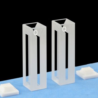 Quartz 10mm Fluorescence Micro Cuvette, 700ul, Sintered 83, Four-Way Light, PTFE Cap, Pack of Two, C104CR16