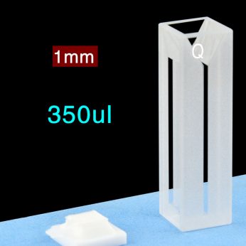 Quartz 10mm Fluorescence Micro Cuvette, 350ul, Sintered 83, Four-Way Light, PTFE Cap, 1pc/ea, C104CR17