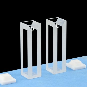 Quartz 10mm Fluorescence Micro Cuvette, 1750ul, Sintered 83, Four-Way Light, PTFE Cap, Pack of Two, C104CR20