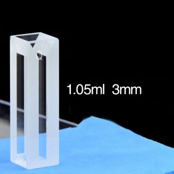 Quartz 10mm Micro Volume Cuvette, 1.05ml, Sintered 83, Four-Way Light, PTFE Cap, 1pc/ea, C104CR24