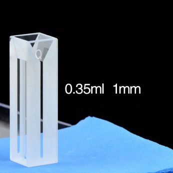 Quartz 10mm Fluorescence Micro Cuvette, 0.35ml, Sintered 83, Four-Way Light, PTFE Cap, 1pc/ea, C104CR27