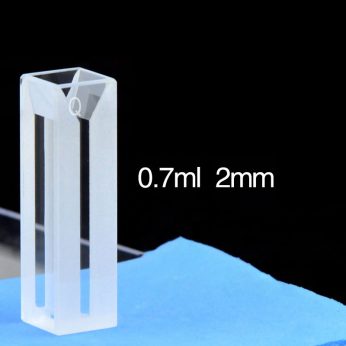 Quartz 10mm Fluorescence Micro Cuvette, 0.7ml, Sintered 83, Four-Way Light, PTFE Cap, 1pc/ea, C104CR28