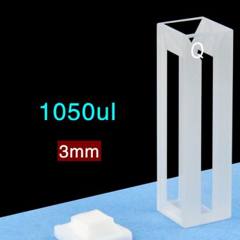 Quartz 10mm Fluorescence Micro Cuvette, 1050ul, Sintered 83, Four-Way Light, PTFE Cap, 1pc/ea, C104CR4