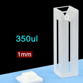 Quartz 10mm Fluorescence Micro Cuvette, 350ul, Sintered 83, Four-Way Light, PTFE Cap, 1pc/ea, C104CR6
