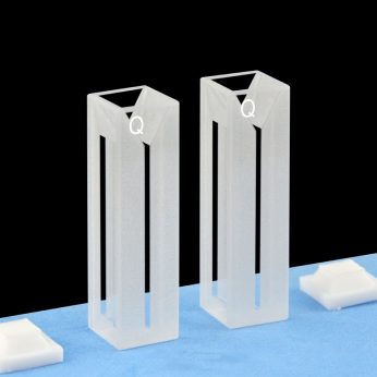 Quartz 10mm Fluorescence Micro Cuvette, 350ul, Sintered 83, Four-Way Light, PTFE Cap, Pack of Two, C104CR7