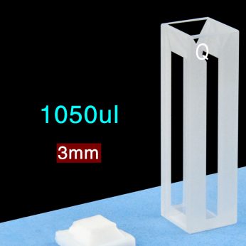 Quartz 10mm Fluorescence Micro Cuvette, 1050ul, Sintered 83, Four-Way Light, PTFE Cap, 1pc/ea, C104CR8