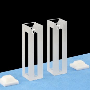 Quartz 10mm Fluorescence Micro Cuvette, 1050ul, Sintered 83, Four-Way Light, PTFE Cap, Pack of Two, C104CR9