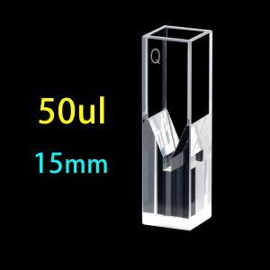 Quartz 10mm Ultra-Micro Cuvette, 50 µl, Standard 80, Four-Way Light, PTFE Cap, 1pc/ea, C104CS