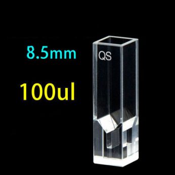 Quartz 10mm Micro Volume Cuvette, 100ul, Standard 80, Four-Way Light, PTFE Cap, 1pc/ea, C104CS10