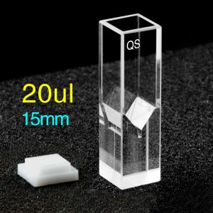 Quartz 10mm Ultra-Micro Cuvette, 20 µl, Standard 80, Four-Way Light, PTFE Cap, 1pc/ea, C104CS13