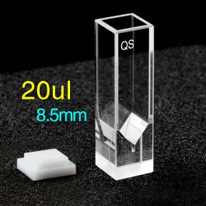 Quartz 10mm Ultra-Micro Cuvette, 20 µl, Standard 80, Four-Way Light, PTFE Cap, 1pc/ea, C104CS14
