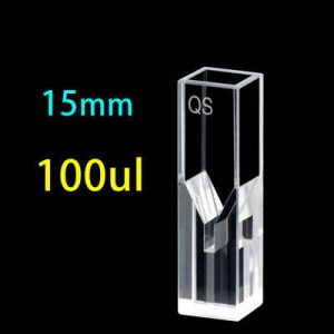 Quartz 10mm Ultra-Micro Cuvette, 100 µl, Standard 80, Four-Way Light, PTFE Cap, 1pc/ea, C104CS3