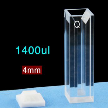 Quartz 10mm Fluorescence Micro Cuvette, 1400ul, Standard 80, Four-Way Light, PTFE Cap, 1pc/ea, C104CS30