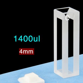 Quartz 10mm Fluorescence Micro Cuvette, 1400ul, Standard 80, Four-Way Light, PTFE Cap, 1pc/ea, C104CS32