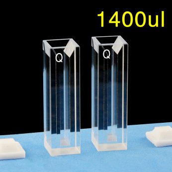 Quartz 10mm Fluorescence Micro Cuvette, 1400ul, Standard 80, Four-Way Light, PTFE Cap, 1pc/ea, C104CS37
