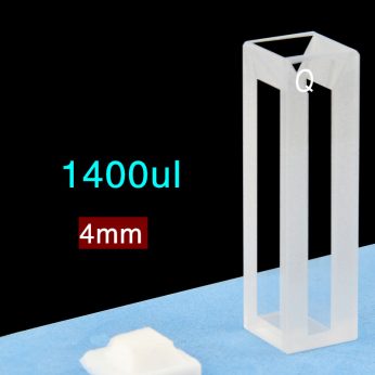 Quartz 10mm Fluorescence Micro Cuvette, 1400ul, Standard 80, Four-Way Light, PTFE Cap, 1pc/ea, C104CS38