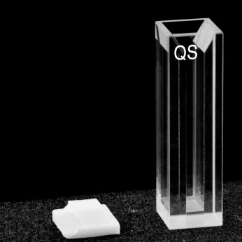 Quartz 10mm Fluorescence Micro Cuvette, 1400ul, Standard 80, Four-Way Light, PTFE Cap, 1pc/ea, C104CS40
