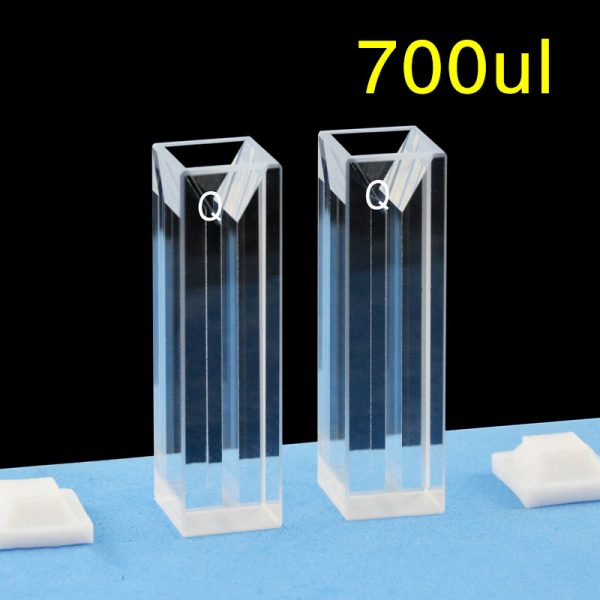 C104CS47 10mm Fluorescence Micro Cuvette 700ul Four Way Light PTFE Cap Pack of Two