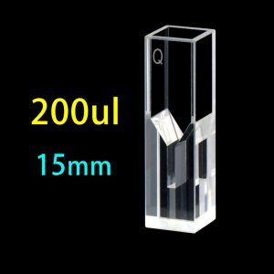 Quartz 10mm Ultra-Micro Cuvette, 200 µl, Standard 80, Four-Way Light, PTFE Cap, 1pc/ea, C104CS5