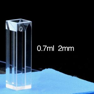 Quartz 10mm Micro Fluorescence Cuvette, 0.7 ml, Standard 80, Four-Way Light, PTFE Cap, 1pc/ea, C104CS53
