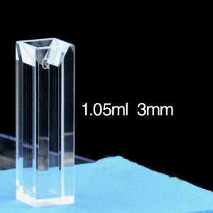 Quartz 10mm Micro Fluorescence Cuvette, 1.05 ml, Standard 80, Four-Way Light, PTFE Cap, 1pc/ea, C104CS54