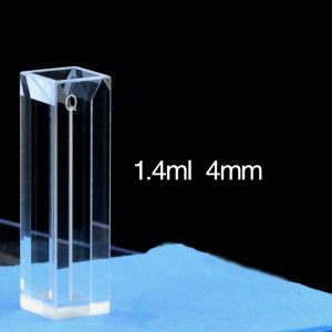 Quartz 10mm Micro Fluorescence Cuvette, 1.4 ml, Standard 80, Four-Way Light, PTFE Cap, 1pc/ea, C104CS55