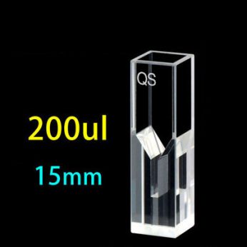 Quartz 10mm Micro Volume Cuvette, 200ul, Standard 80, Four-Way Light, PTFE Cap, 1pc/ea, C104CS6