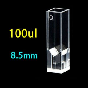 Quartz 10mm Fluorescence Micro Cuvette, 100ul, Standard 80, Four-Way Light, PTFE Cap, 1pc/ea, C104CS61