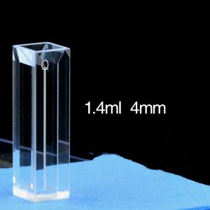 Quartz 10mm Fluorescence Micro Cuvette, 1.4ml, Standard 80, Four-Way Light, PTFE Cap, 1pc/ea, C104CS68