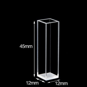Quartz 10mm Cuvette Particle 
Size Sample Cell, 3.5ml, Standard 80, Four-Way Light, PTFE Cap, 1pc/ea, C104CS92