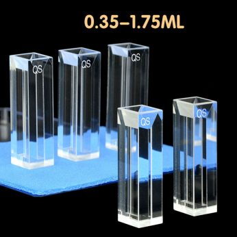 Quartz 10mm Customized Smaller Capacity
 Fluorescence Micro Cuvette, 350ul, Molded 83, Four-Way Light, PTFE Cap, 1pc/ea, C104SC